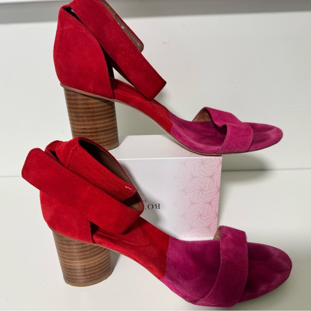 Jeffrey Campbell Color Block Red and Pink Heel Sandals